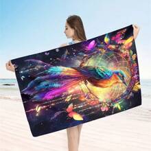 1 Piece Extra Large Beach Towel - Quick Drying, Soft, Lightweight, Sand-Free, Microfiber Material, Cute Bird Design, Ideal Gift For Women And Adults, Suitable For Pool, Travel And Swimming Summer, Holiday