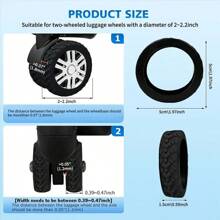 Luggage Wheel Cover, Silent Thickening, Suitcase Roller Modification, Universal Wheel Accessories Protective Cover. Material: TPE - Multicolor - View 3