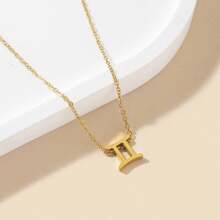 1 件装新款时尚不锈钢十二生肖 O 型链项链女款生日礼物 - 金黃色 - 查看 7