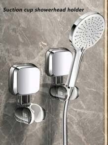 1 Suction Cup Showerhead Holder, Household Non Perforated Showerhead Holder, Strong Rotatable Base, Not Easy To Fall Off, Quick Disassembly And Installation