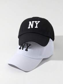 1pc/2pcs/3pcs Embroidered NY Baseball Cap, Outdoor Sun Protection Casual Hat For Boys & Girls, Suitable For Spring, Autumn, Travel, Beach