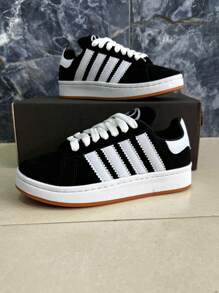 Tênis Moretto Linha Premium Campus Unissex Casual Skate Skatista Super Confortável Lançamento 2025 Dia a Dia Trabalho Barato Tendencia 2025 Super Leve Macio Elegante Camurça Sola Antiderrapante - Preto e Branco - Visão 12