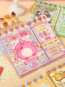 1 set de libro de pegatinas multifuncional con tema de mascotas lindas para manualidades, juegos de vestir, decoración de planificadores DIY, escenas de desafío divertido, útiles escolares, de vuelta a la escuela