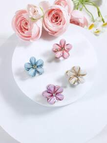 3 Stück/4 Stück/6 Stück/12 Stück blumenförmige Metalllockenklemmen für Mädchen, niedlich, minimalistisch, vielseitig für den täglichen Gebrauch, Frühjahr/Sommer Styles