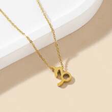 1 件装新款时尚不锈钢十二生肖 O 型链项链女款生日礼物 - 金黃色 - 查看 24