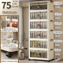 Storage Cabinet Home Organizer Cabinet Folding Clothes Cabinet For Clothes, Snack Storage, Baby Use, No-Installation Required - Multicolor - View 30