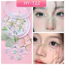 面部宝石和珍珠花蝴蝶化妆、节日珠宝、发饰、水钻贴纸适用于面部、眼部、指甲、化妆工艺品、身体 - 彩色 - 查看 13