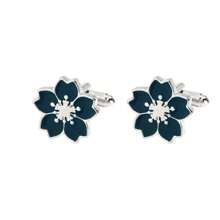 1 Pair Minimalist Cherry Blossom Cufflinks, Cute Floral Cuff Links Accessory