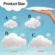 1 Stück weiße Wolken Hängdekoration, weiche Wolken Decken Dekoration geeignet für Geburtstagsfeiern, Raumdekoration, Hochzeiten, Kunstbühnen und Partyzubehör