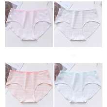 6 piezas pantaletas sin costuras niñas adolescentes calzón juvenil algodón confortable suave y cómodos bonito regalo colores surtidos unitalla 13-16 años transpirables - Multicolor - Ver 3