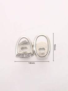 1pc Hollow Full Zirconia Gold-Tone Teeth Grillz, Fashionable Hip-Hop Dental Jewelry Accessory For Daily Wear, Unisex