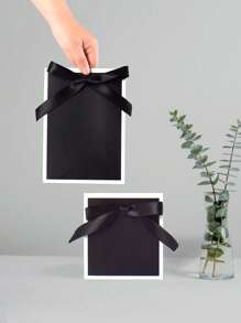 10pcs/5pcs/1pc Minimalist High-End Hepburn Bow Gift Box, Wedding Favours Packaging Bag, White/Black/Pink Tie Scarf Mini Gift Box, Jewelry Gift Box, Suitable For Birthday Party, Wedding Season, Father's Day, Back To School, Teacher's Day, Daily And Holiday Parties