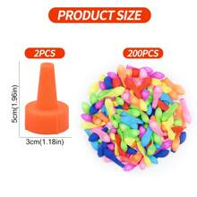 200 Pcs Water Balloons, Self Sealing Water Balloons Includes Water Balloon Nozzle, Quick Fill Water Bomb, Colorful Water Balloons For Summer Outdoor Activities, Beach, Pool Parties - Multicolor - View 2