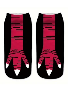 3D Digital Print Chicken Claw Socks Animalistic Paw Shaped Short Socks, No Show Socks, & Unique Design - Multicolor - View 9