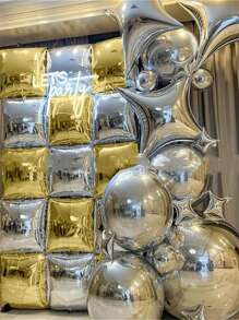 50 个 19 英寸双面方形背景墙气球(带绑带)生日、婚礼、周年纪念、节日派对装饰、主题派对背景墙装饰用品 - 50pcs方塊背景牆 - 查看 6