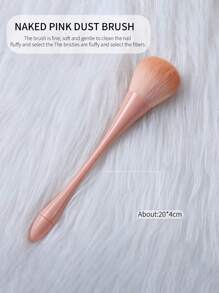 SHANGFEIYA 1pc Japanese Shape Nail Powder Brush With Iridescent Color Handle, Soft Bristle Makeup Blush Powder Brush