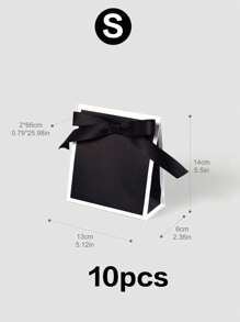 10pcs/5pcs/1pc Minimalist High-End Hepburn Bow Gift Box, Wedding Favours Packaging Bag, White/Black/Pink Tie Scarf Mini Gift Box, Jewelry Gift Box, Suitable For Birthday Party, Wedding Season, Father's Day, Back To School, Teacher's Day, Daily And Holiday Parties