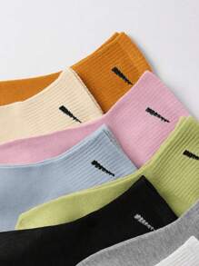 8 pares de meias femininas casuais multicoloridas, tecido respirável e confortável para uso diário, esportivo e de deslocamento