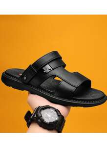 Men's Outdoor Sandals Lightweight Casual Breathable Slippers Slip-On Slippers High-Level Sandals For Beach Walking Travel - Black - View 6