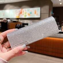 1pc Shiny Diamond-Shaped Multi-Function Storage Box, Suitable For Car Storage, Eyeglasses, Jewelry, Earphones, Cables