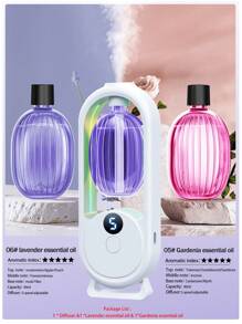 Household Automatic Aromatherapy Spray, Hotel Essential Oil Diffuser, Indoor Long-Term Spray, Aromatherapy Essential Oil Diffuser Office Air Freshener - Rechargeable/Can Be Placed On The Desktop/Can Be Hung On The Wall/There Are 5 Adjustable Working Modes/6 Kinds Of Aromatherapy Essential Oils Available/There Are Seven Color Atmosphere Lights