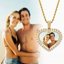 1pc Customized Car Rearview Mirror Pendant With Crystal Heart Decoration, Gift For Boyfriend, Father, Husband