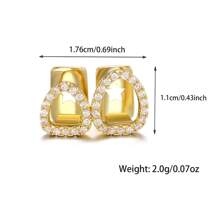 1 件钻石镶嵌单齿牙套，新款嘻哈风格铜空心心形和五角星锆石牙齿首饰，酷炫礼物 - 彩色 - 查看 10