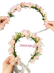 1 pièce Bandeau fleuri de la forêt des fées, bande de cheveux florale réaliste pour femmes, décoration de mariage, fête, anniversaire, princesse, séance photo, accessoire de voyage