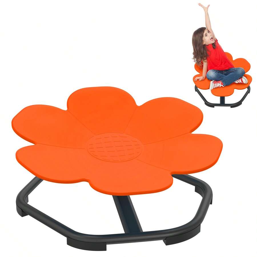 LILIIN Sensory Carousel Chair Children's Swivel Chair Swivel Chair Children Training Physical Coordination And Balance Sensory Toy Balance Chair, Plum Red Orange - 橘色 - 查看 1
