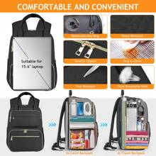 NEWHEY 女士午餐背包 15.6 英寸笔记本电脑背包带保温袋防水旅行背包飞行认证带 USB 充电端口适合工作、学校、野餐