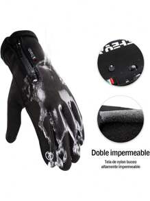 Cold Weather Gloves, EASYTAO Windproof Waterproof Snow Gloves, Gym Gloves For Cycling Running Skiing Hiking Climbing Men And Women - 藏蓝色 - 查看 2