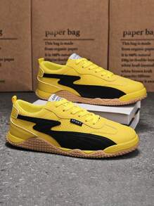 Men's Casual Link Print Sports Shoes, Comfortable, Versatile, Simple Design, Flat Bottom Sneakers