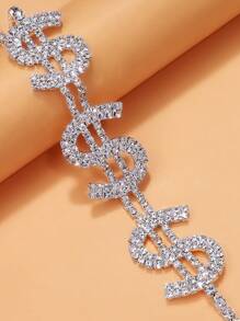 1pc Silver Dollar Sign Bling Bling Sexy Party Necklace For Women - Silver - View 5