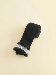 1pc Baby Solid Color Lace Hollow Breathable Leggings