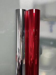 1pc Silver Chrome Mirror PVC Vinyl Wrapping Film, Stretchable Sticker Protective Film For Car, Home, Vehicles - one-size - View 4