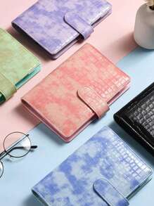 1 Pc A6 PU Leather Notebook Binder Refillable Binder Cover Loose Leaf Personal Planner With Magnetic Buckle Closure Crocodile Macaron Money Budget Planner Binder Zipper Envelopes Cash Envelopes For Budgeting Money Card Holder Notebook Wallet Organizer For Budget Binder, DIY Binder Notebook Cover Diary Agenda Money Budget Planner Paper Cover School Stationery - Multicolor - View 11