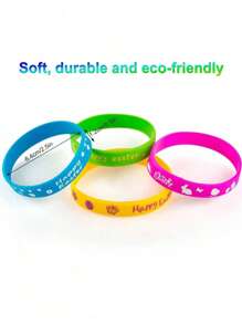 1/5/10pcs Easter Rubber Bracelets, Silicone Wristbands, Easter Party Supplies, Gifts, Easter Egg Fillers, Suitable For Party Use.