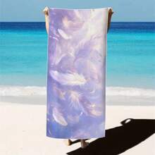 1pc Feather Pattern Extra Large Beach Towel - Soft, Light-Weight, Absorbent Polyester Bath Towel, Suitable For Travel, Swimming, Camping, Yoga, Beach Party, Fitness And Seaside Vacation, Perfect Gift For Family And Friends Mother's Day Flowers, Personalized Gifts For Mom, Last Minute Gifts, Mother's Day Ideas, Mothering Sunday Gifts, Handmade Cards For Mum, Best Mother's Day Gifts Under $50 Summer, Holiday