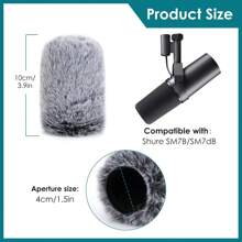 YOUSHARES SM7B Pop Filter - Microphone Cover Fluffy Mic Windscreen Muff Compatible With SM7B & SM7DB Dynamic Microphone To Blocks Out Plosives - Furry Cover - View 4