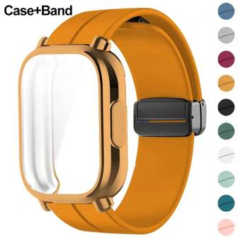 磁性硅胶表带 + 表壳兼容小米 Redmi Watch 5 Active Lite 智能手表腕带和表壳兼容 Redmi Watch 5 Active Lite