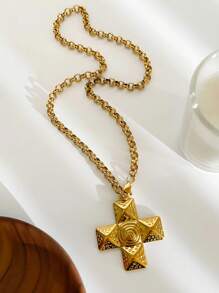 1 件男女通用不锈钢蛇形设计吊坠项链，时尚简约奢华风格，耐用不褪色