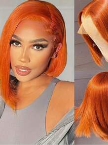 Eulisi Highlight Bob Wig Human Hair Wear And Go Glueless 4/27 Highlight Bob Lace Front Wig Human Hair Pre Plucked Bob 13X4 HD Lace Frontal Wig With Baby Hair Ombre Brown Honey Blonde Bob Wigs For Black Women 8-14 Inch
