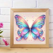 1pc Butterfly 5D Diamond Painting Kit - Adult DIY Full Round Diamond Painting Canvas Art Set With Tools, Home Decor Wall Handcrafts, Unframed 7.87x7.87 Inch