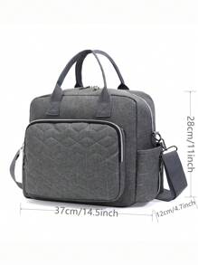 1pc Solid Color New Nylon Mommy Bag Multifunctional Tote With Dry & Wet Separation, Large Capacity Diaper Bag - Multicolor - View 4