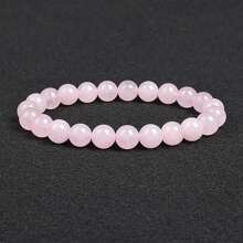 1 件 8 毫米时尚天然石疗愈水晶弹力串珠手链可作为珠宝礼物