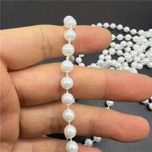 1 件 2 码 2/4/6/8/10 毫米圆形迷你珠链花环花朵塑料珠适用于婚礼派对装饰 DIY 珠宝配件