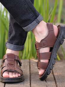 2025 新款男士休闲真皮凉鞋软底沙滩拖鞋驾车人字拖