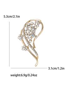 女士时尚水钻花朵胸针 植物胸针 礼服套装别针配饰 派对宴会礼物 - Flower - 查看 9