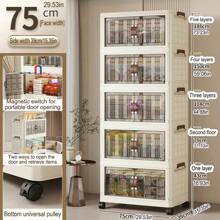 Storage Cabinet Home Organizer Cabinet Folding Clothes Cabinet For Clothes, Snack Storage, Baby Use, No-Installation Required - Multicolor - View 27