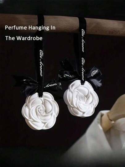 1pc Flower Aromatherapy Diffuser Stone For Home/Car, With British Pear & Sweet Celandine Fragrance Scented Plaster Chips, Solid Air Freshener Hanging Decoration For Cabinet & Clothes Aromatherapy Valentine Day Valentines Supplies Wedding Items